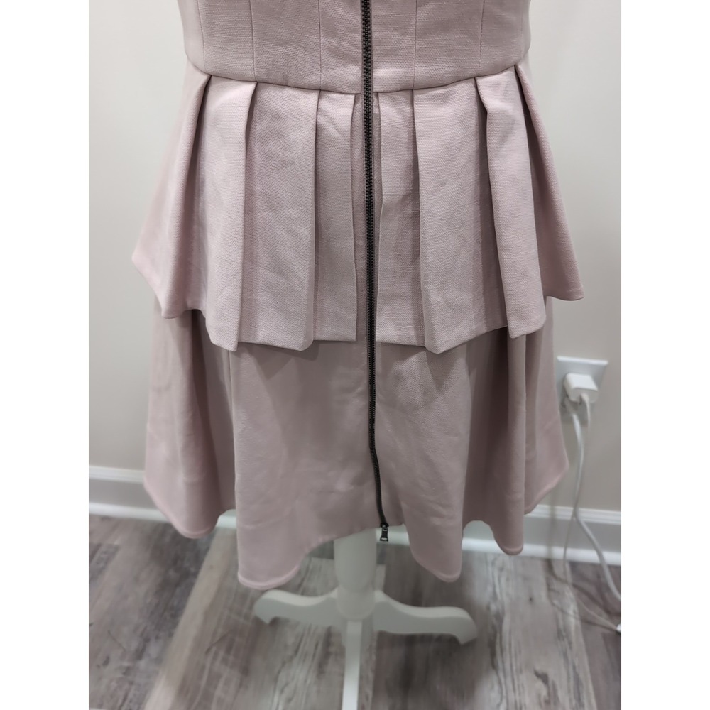 NEW BCBG Max Azria Audrey Dress Pale Pink Zipper Front Tiered $338 Size 8 - Picture 5 of 11